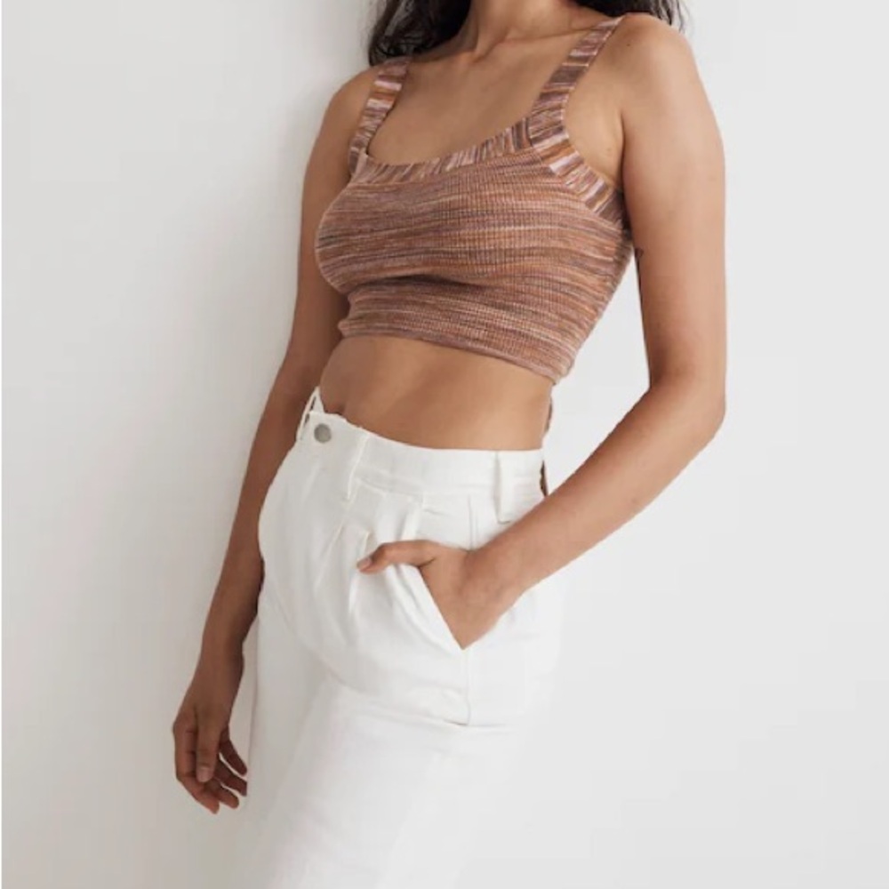 Madewell Space Dyed Tie Back Crop Sweater Tank - Picture 12 of 13
